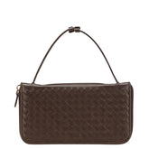 ボッテガヴェネタ イントレチャート 長財布 トラベルケース ブラウン レザー レディース BOTTEGAVENETA 【中古】